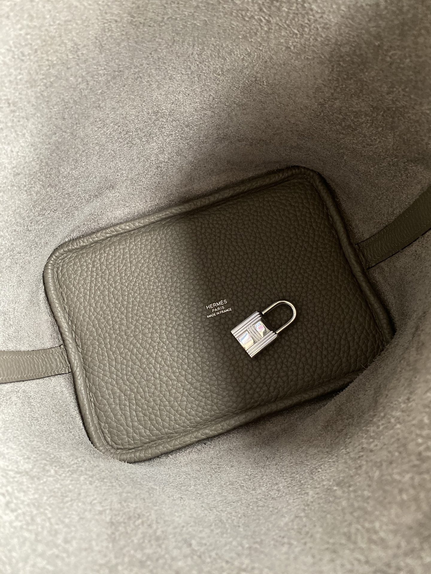 Hermes Picotin Lock 18 Bag In Etain Clemence Leather